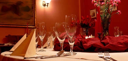 Elegant Home Dining Menus with Luxurious Table Settings and Decoration